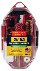 Shooter's Choice 20GA Shotgun Cleaning Kit includes a convenient storage case